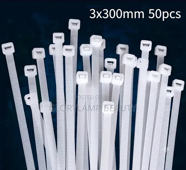 3 x 300mm Reusable Cable Ties – 50 Pieces - 1
