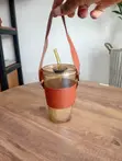 King Glass Drinking Cup with Straw Lid - 2