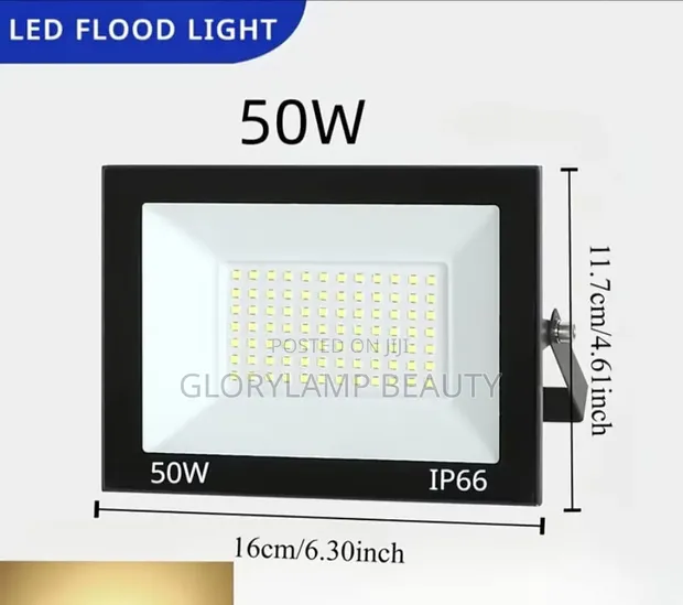 50W LED Flood Light - IP66 Waterproof Outdoor Security Light - 1