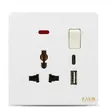 Universal Wall Socket with Switch, USB-A & USB-C Ports - 2
