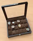 Luxury 18-Slot Watch Display Storage Box - Coffee Color - 1