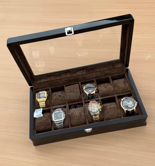 Luxury 12-Slot Watch Organizer Box - 1