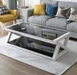 X Shaped Glass Center Table - 1