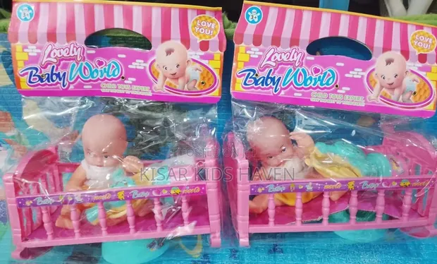 Cute Doll in Crib with Accessories (Ages 2-4) - 1