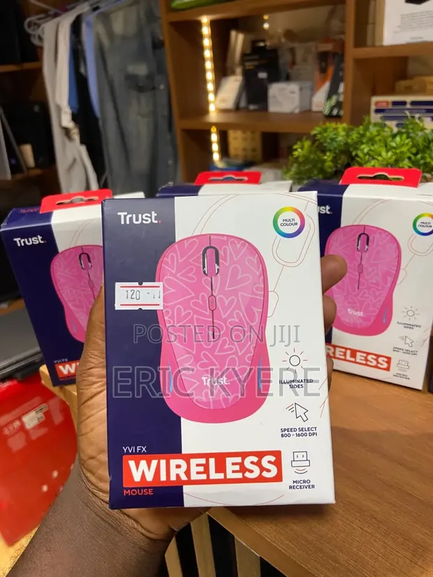 Trust YVI FX Compact Wireless Mouse - Pink Heart - 1