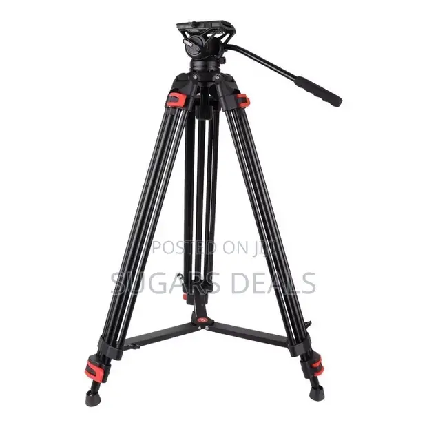 Coman DF16LS Heavy Duty Video Tripod with Fluid Head - 1