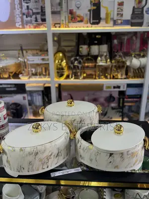 3pcs Luxury Marble Food Warmer Set