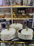 3pcs Luxury Marble Food Warmer Set - 2