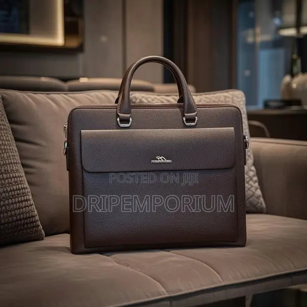Executive Black Leather Briefcase - 1