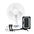 Solar/Rechargeable Fan with 2 Bulbs - 1
