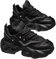 Smart Girl Wear Trendy All-Black Chunky Platform Sneakers - 2