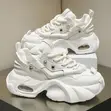 Smart Girl Wear Trendy All-Black Chunky Platform Sneakers - 5