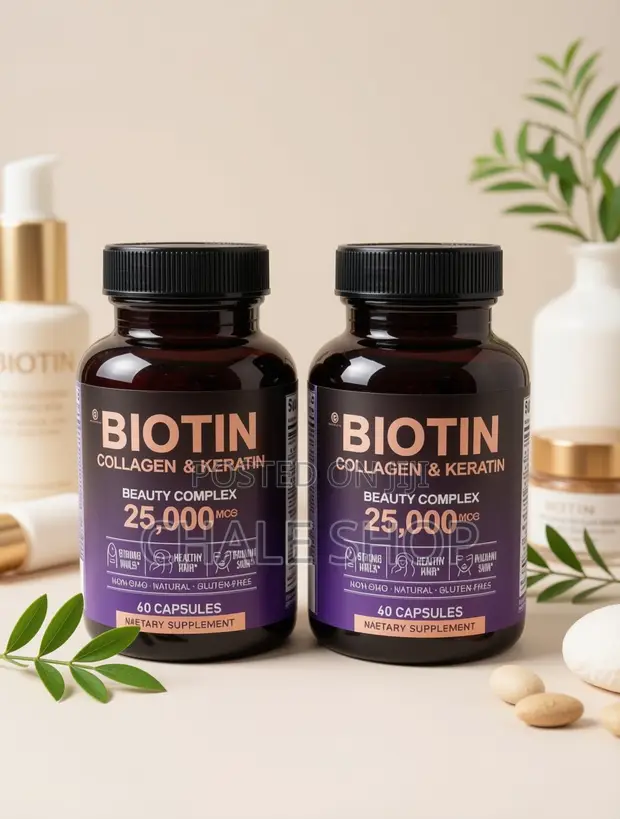 Extra Biotin 25,000mcg with Collagen & Keratin for Hair Growth - 1