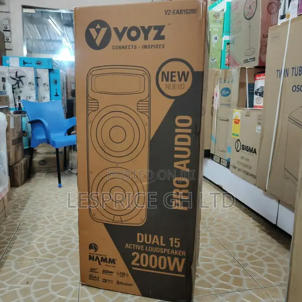 Voyz 2000W Bluetooth Portable Speaker with Mic & Stand - 1