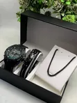 Joefox Men's Leather Watch, Bracelet & Necklace Set - 2