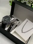 Joefox Men's Leather Watch, Bracelet & Necklace Set - 5