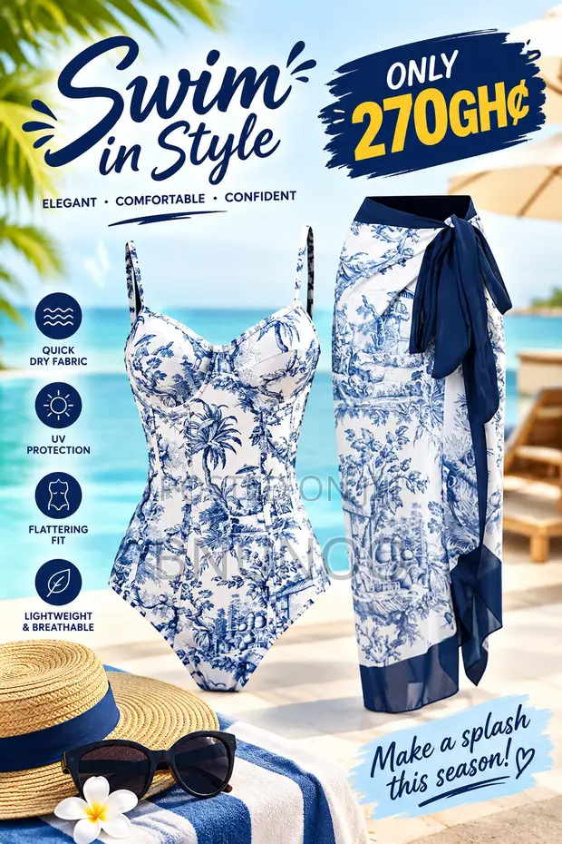 Women's Blue Spandex Swimwear Cover Up - Size M - 1