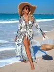 Women's Blue Spandex Swimwear Cover Up - Size M - 3