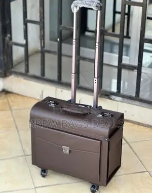 Premium Quality Pure Leather Pilot Briefcase Trolley Bag