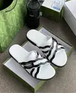 Original Gucci Crossed Slippers - Black/White - 5