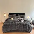 Grey Velvet Duvet Set - 7 Pieces - 1