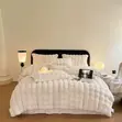 Off White Velvet 7pc Duvet Set - 1