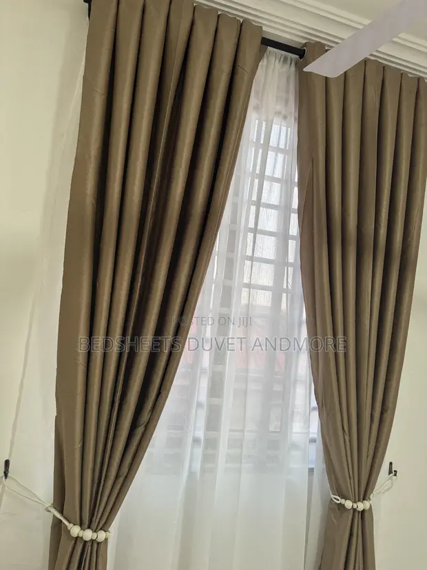 Adam Home Beige Blackout Curtains (2 pcs) - 1