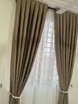 Adam Home Beige Blackout Curtains (2 pcs) - 1