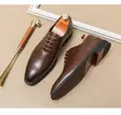 Men's Genuine Leather Oxford Executive Shoes - Black - 5