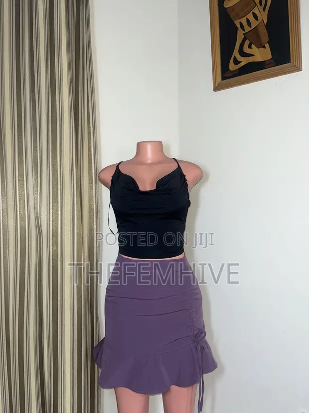 Purple Ruched Skirt - UK 6-8 - 1