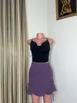 Purple Ruched Skirt - UK 6-8 - 2