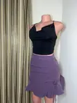 Purple Ruched Skirt - UK 6-8 - 3