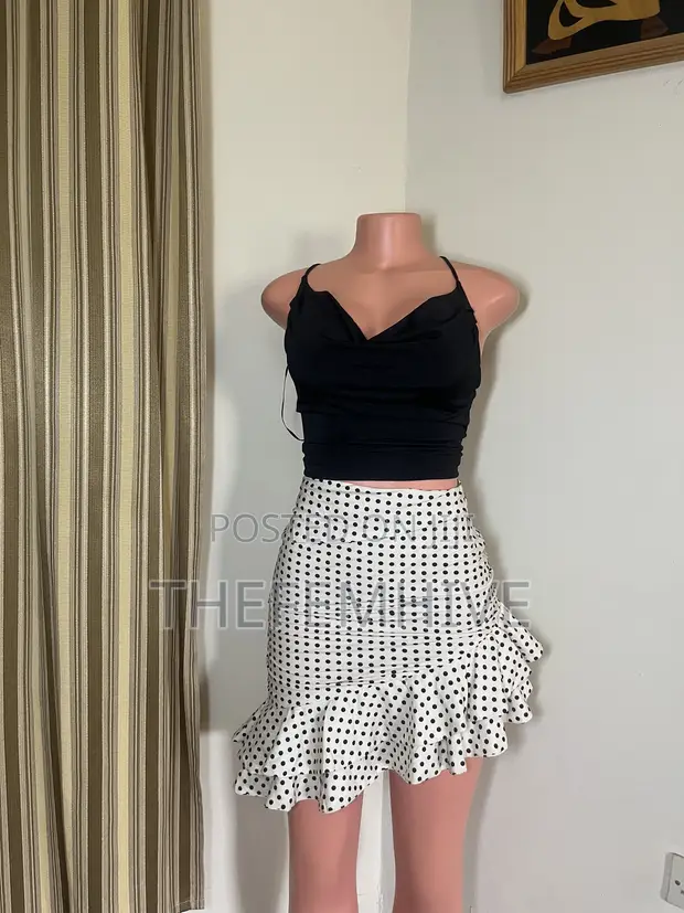 White Polka Dotted Skirt - 1