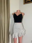 White Polka Dotted Skirt - 1