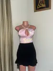 Black Ruched Skirt - UK 6-8 - 2