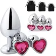 3 Set Metallic Stainless Steel Anal Plug - 1