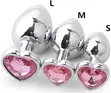3 Set Metallic Stainless Steel Anal Plug - 2