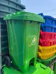 120L HDPE Pedal Garbage Bin with Wheels - 1