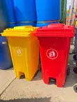 120L HDPE Pedal Garbage Bin with Wheels - 2