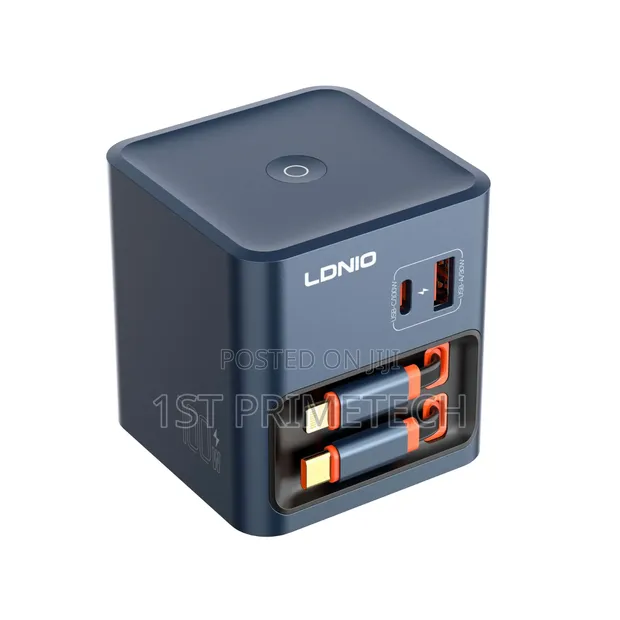 LDNIO 100W Desktop Charger with Dual Retractable Cables - 1