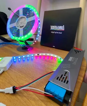 24V RGB LED Strip Light - 10m, WS2812B IC