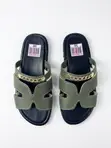 Stylish Women's Olive Green Flat Slippers - 4