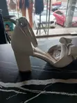 Women's White Heel Sandals - 1