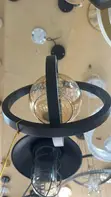 Modern Black Orbit Amber Glass Pendant Light - 1