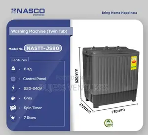 Nasco 8KG Twin Tub Washing Machine