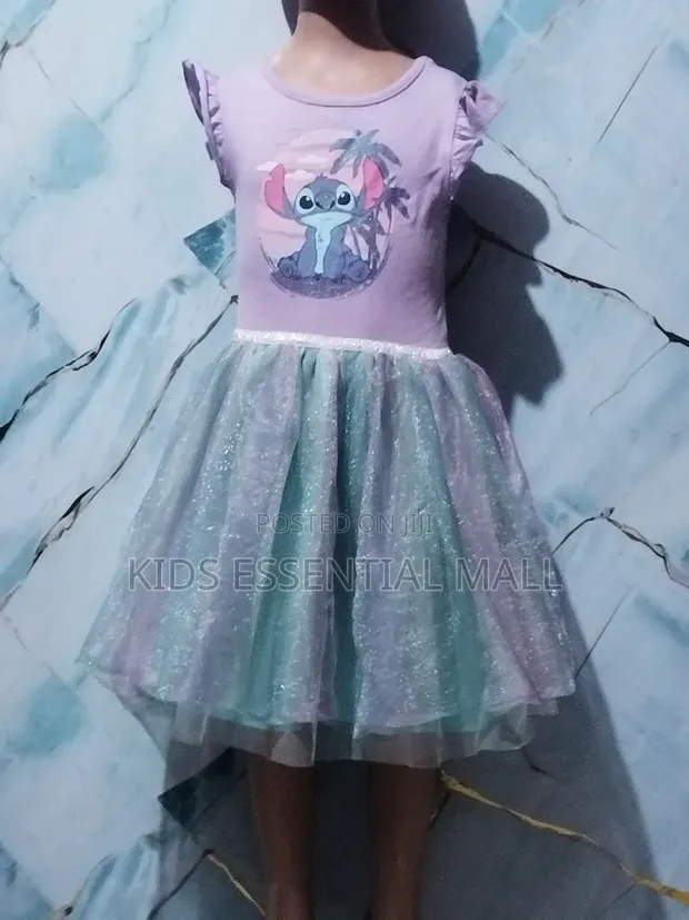 Stitch Cartoon Character Dress for Girls - 1