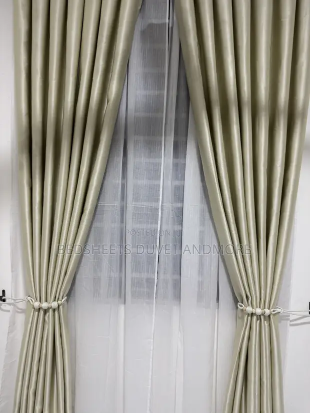 Adam Home Wider Width Beige Curtains (220 x 265 cm) - 1