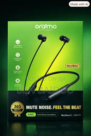 Oraimo Necklace 5 Wireless Earphones (15 Hours Play)