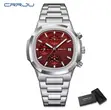 CRRJU Business Waterproof Stainless Steel Square Quartz Men Watch - 1