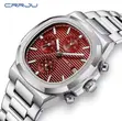 CRRJU Business Waterproof Stainless Steel Square Quartz Men Watch - 3
